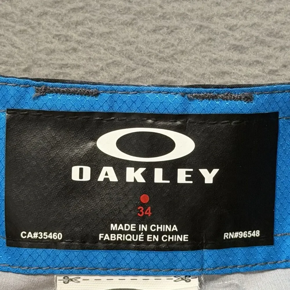 Oakley Mens 34 Hybrid Boardshorts Swim Trunks Striped Gray Black 10